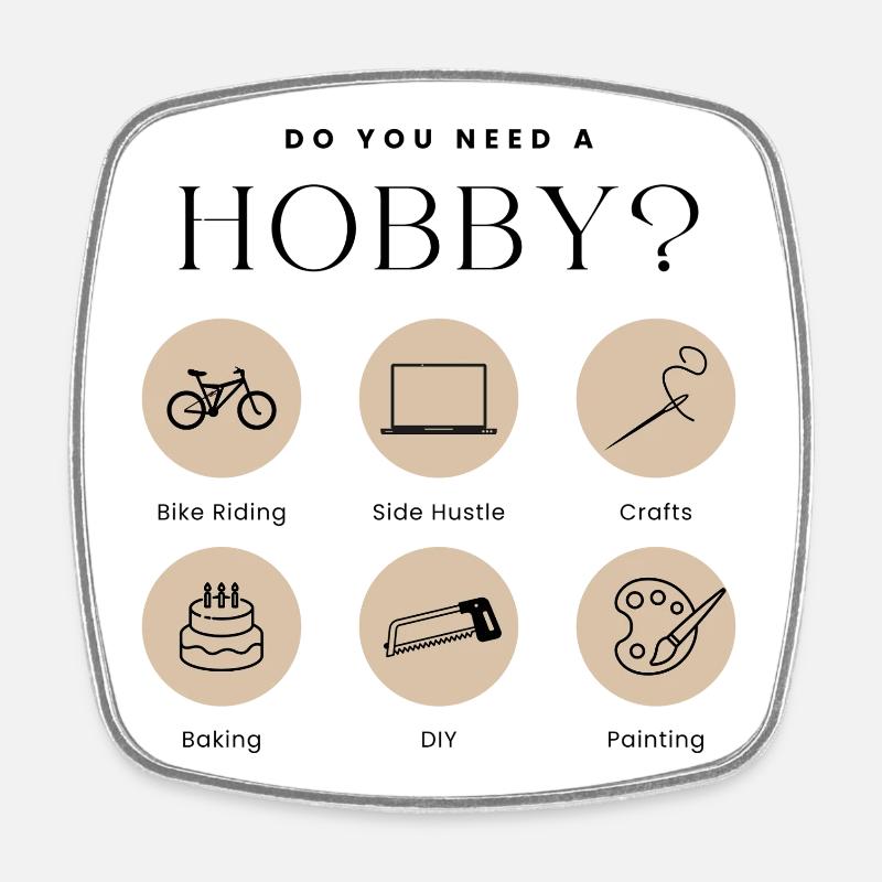 Hobby Mode On - Magnet carré - blanc