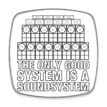 Soundsystem Reggae Bass Jungle - Viereckiger Kühlschrankmagnet - Weiß - Vorne
