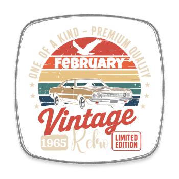 Cadeau Anniversaire Rétro Vintage de Février 1965 - Magnet carré - blanc - Devant