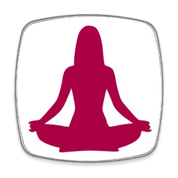 Yoga Silhouettes Meditation - Square fridge magnet - white - Front
