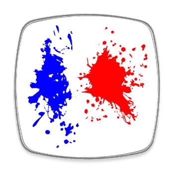 Éclaboussure du drapeau français - Magnet carré - blanc - Devant