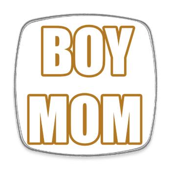 Boy Mom Proud Mother of Sons Statement Shirt - Square fridge magnet - white - Front