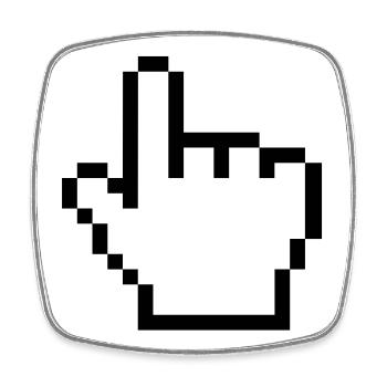 Original mouse hand - Square fridge magnet - white - Front