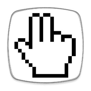 Maushand 2 Finger - Viereckiger Kühlschrankmagnet - Weiß - Vorne