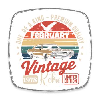 Cadeau Anniversaire Rétro Vintage de Février 1978 - Magnet carré - blanc - Devant