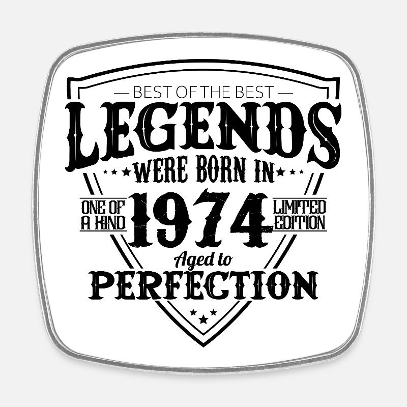 1974 cadeau d’anniversaire 52 ans - Legends - Magnet carré - blanc