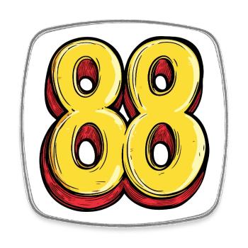 88 Number Colorful - Square fridge magnet - white - Front