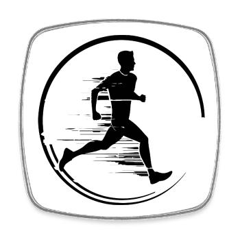 Running Marathon Woman Silhouette - Square fridge magnet - white - Front