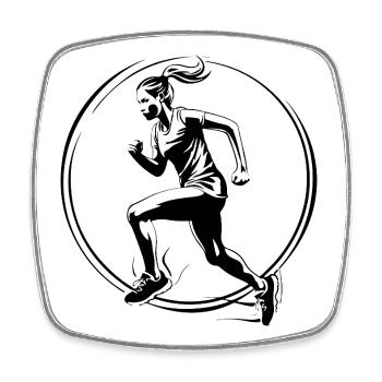 Laufen Marathon Joggen Frau - Viereckiger Kühlschrankmagnet - Weiß - Vorne