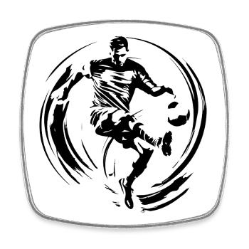 Fussballer Fussball Spieler Mann Silhouette - Viereckiger Kühlschrankmagnet - Weiß - Vorne