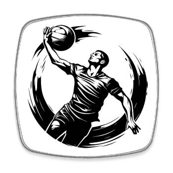 Volleyball Player Silhouette - Square fridge magnet - white - Front
