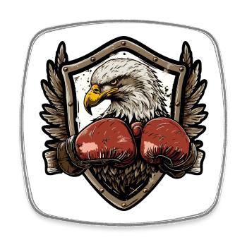 Eagle Boxer MMA - Magnet carré - blanc - Devant