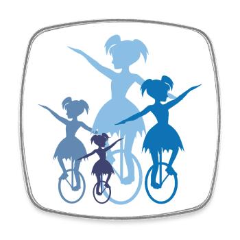 Unicycle | Style libre monocycle - Magnet carré - blanc - Devant