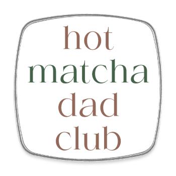 Hot matcha dad club - Square fridge magnet - white - Front