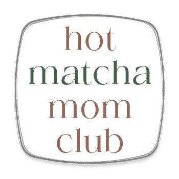 Hot Matcha Mom Club - Square fridge magnet - white - Front