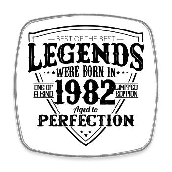 1982 44 Year Anniversary Gift - Legends - Square fridge magnet - white - Front