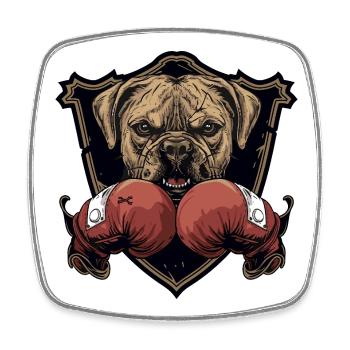 Dog Boxer MMA - Magnet carré - blanc - Devant