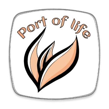 Port of Life - Magnet carré - blanc - Devant