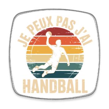 Ich kann nicht, ich habe Handball, Handball-Geschenk - Viereckiger Kühlschrankmagnet - Weiß - Vorne