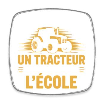 Geboren, um einen Traktor zu fahren, gezwungen, zum Eco zu fahren - Viereckiger Kühlschrankmagnet - Weiß - Vorne