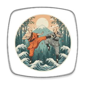 Kung Fu Kampfkunst - Viereckiger Kühlschrankmagnet - Weiß - Vorne