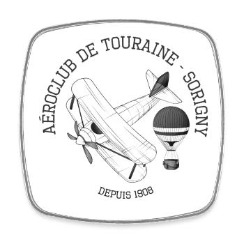 Aero Club Touraine - Square fridge magnet - white - Front