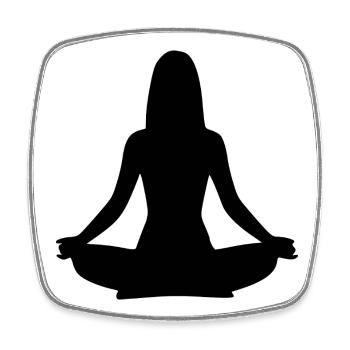 Yoga Silhouettes Black Shadow Figure Meditation - Square fridge magnet - white - Front
