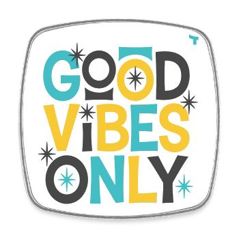Bonnes Vibrations Uniquement ! - Square fridge magnet - white - Front