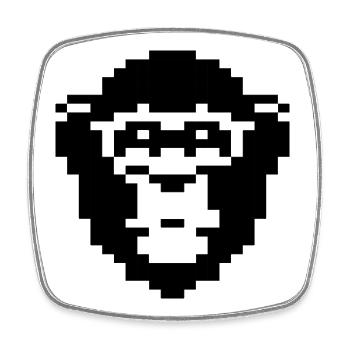 Conception du visage de singe pixelisé - Magnet carré - blanc - Devant