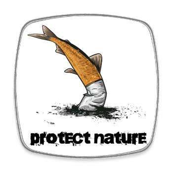 Naturschutz Gewässerschutz Zigarette - Viereckiger Kühlschrankmagnet - Weiß - Vorne