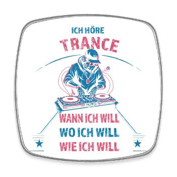 Ich höre Techno wann ich will - Viereckiger Kühlschrankmagnet - Weiß - Vorne