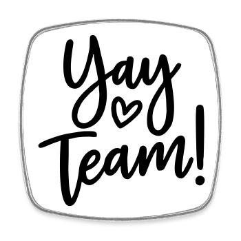 Yay team - Viereckiger Kühlschrankmagnet - Weiß - Vorne