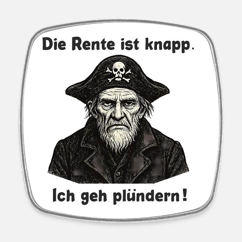 Pension scarce pirate looter - Square fridge magnet - white