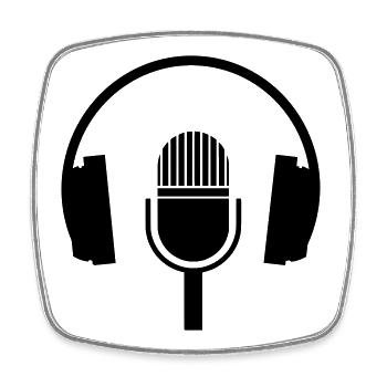 Headphones  Kopfhörer Mikrofon - Viereckiger Kühlschrankmagnet - Weiß - Vorne