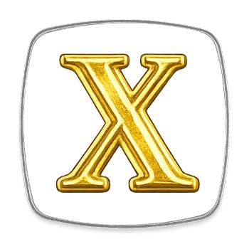 Goldenes X Emblem - Viereckiger Kühlschrankmagnet - Weiß - Vorne