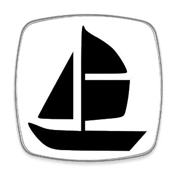 Voilier Voilier Cadeau de Voile - Magnet carré - blanc - Devant