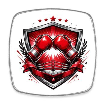 boxhandschuhe-wappen - Viereckiger Kühlschrankmagnet - Weiß - Vorne
