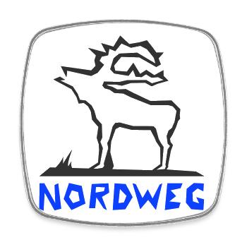 Moose North Way Scandinavia Illustration - Square fridge magnet - white - Front