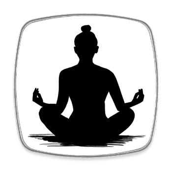 Yoga-Meditation Silhouette - Illustration - Viereckiger Kühlschrankmagnet - Weiß - Vorne