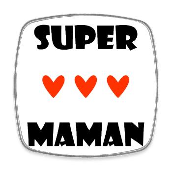SUPER-MAMA. HERZ. ICH LIEBE MAMA. MAMA. PARTEI - Viereckiger Kühlschrankmagnet - Weiß - Vorne