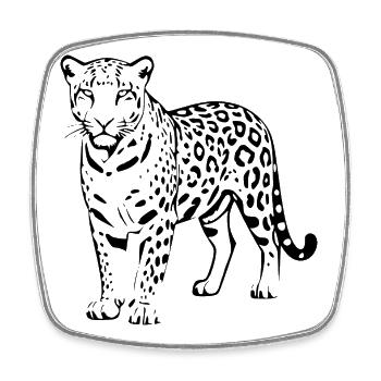 Schwarzer Leopard Geschenk Katzenliebhaber - Viereckiger Kühlschrankmagnet - Weiß - Vorne