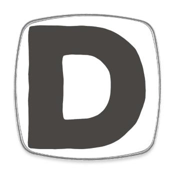 Minimal Letter D Bold Monogram Typography - Square fridge magnet - white - Front