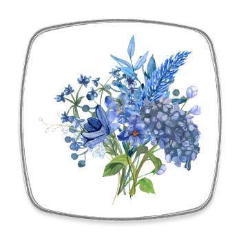 Watercolor Bouquet Blue / Floral Floral Design - Square fridge magnet - white - Front