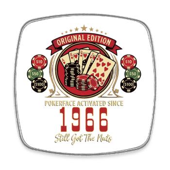 Anniversaire du poker 1966, chemise de poker drôle - Magnet carré - blanc - Devant