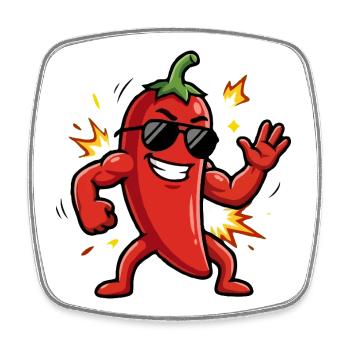 Balancement chili avec lunettes de soleil - Magnet carré - blanc - Devant