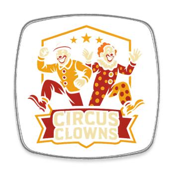 Clowns de cirque – Cirque pour enfants drôles - Magnet carré - blanc - Devant