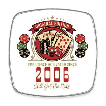 T-shirt Poker anniversaire 2006, T-shirt Poker Legend - Magnet carré - blanc - Devant