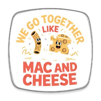 Mac and Cheese Best Friends Couple Design - Square fridge magnet - white - Front