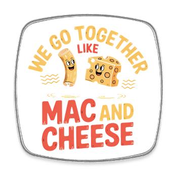 Mac and Cheese Best Friends Couple Design - Square fridge magnet - white - Front