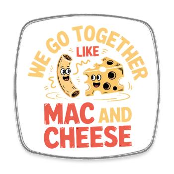Mac and Cheese Best Friends Couple Design - Square fridge magnet - white - Front